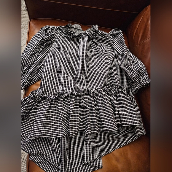 Brogger Helle Ruffle Neck Top $360 - Picture 4 of 7